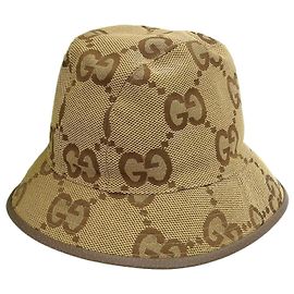 Gucci Jumbo GG Canvas Bucket Hat Unisex Brown