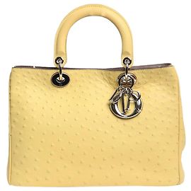 Borsa 2 in 1 Diorissimo 2013 gialla in pelle di struzzo Giallo