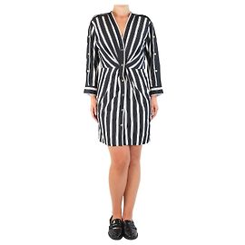 Sandro Schwarz-weiße gestreifte Hemdkleid - Größe UK 12 Schwarz