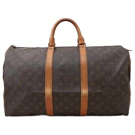 Sac de voyage Louis Vuitton Keepall Monogram Cuir Marron Marron