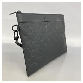 Louis Vuitton-Louis Vuitton Monogram Shadow Pochette To Go Clutch Bag-Black