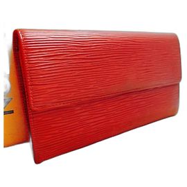 Louis Vuitton Sarah Wallet Red Leather Red