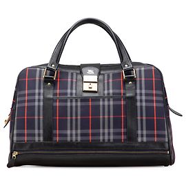 Burberry Blue House Check Canvas Travel Bag Blue Navy blue