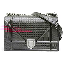 Dior-Dior Pink Medium Metallic Patent Microcannage Diorama Flap-Pink,Other