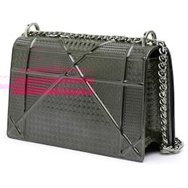 Dior-Dior Pink Medium Metallic Patent Microcannage Diorama Flap-Pink,Other