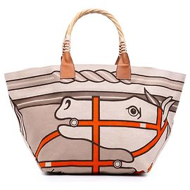 Hermès Marrone Toile H Plume Quadrige al Filo Steeple 31 Marrone Beige
