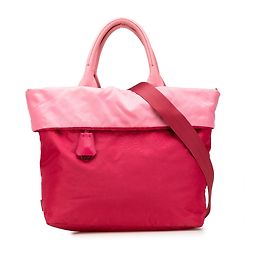Prada Pink Tessuto Reversible Satchel Pink Other