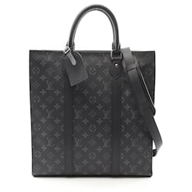 Louis Vuitton-Louis Vuitton Sac Plat Tote Bag-Black,Monogram