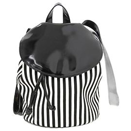 Salvatore Ferragamo Stripe Backpack Black White Black White