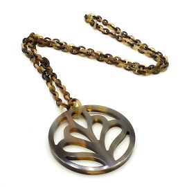 Collana Hermès in corno di bufalo. Multicolore