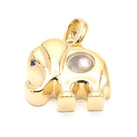 Pendentif Chopard Happy Diamonds Éléphant Or Jaune Saphir Doré