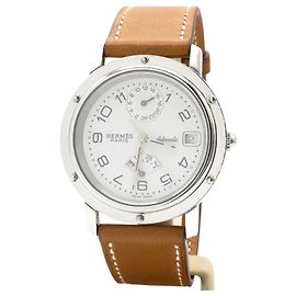 Espléndido reloj Hermès Clipper Chrono CL5.710. Plata