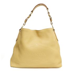 Sac à main Prada en cuir beige Beige