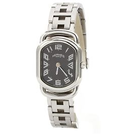 Linda relógio feminino Hermès, modelo Rallye. Prata