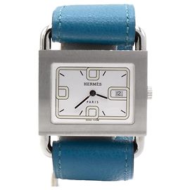 Relógio Hermès Barenia BA1.510 pulseira de couro azul Azul