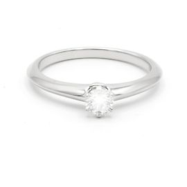 Tiffany & Co Solitaire Diamond Ring Platinum 0.20ct Size 51 Silvery