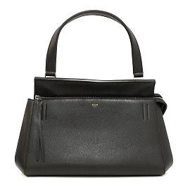 Céline Celine Edge handbag in black leather, with a single black leather handle for easy carrying. Black