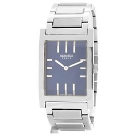 Orologio Hermès Tandem acciaio quadrante blu Argento