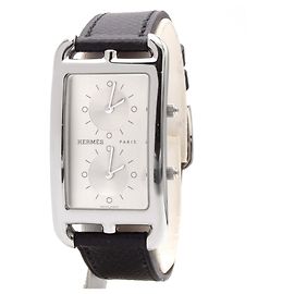 Hermès Hermes Cape Cod CC3.510 Dual Time Uhr. Silber