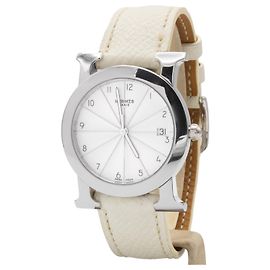 Hermès Relógio Hour H Round muito bonito. Prata