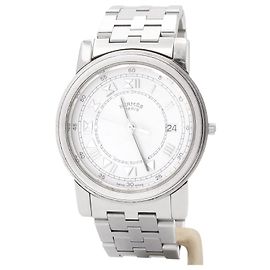 Hermès Carrick Uhr aus Stahl. Silber