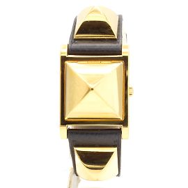 Relógio feminino Médor da Hermès em ouro banhado Dourado