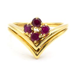 Anello Boucheron in oro giallo 18K con rubini D'oro