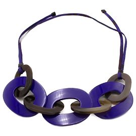 Colar Hermès Karamba de anéis de chifre de búfalo Multicor