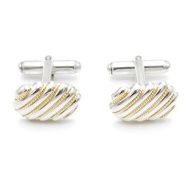 Abotoaduras Tiffany & Co Prata e Ouro Amarelo 18k Prata
