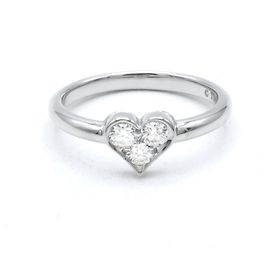 Tiffany & Co Sentimental Heart Ring Platinum Diamonds Size 51 Silvery