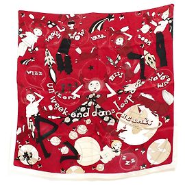 Sciarpa Hermès Quadrato 70 in seta rossa Un weekend dans l'espace Rosso