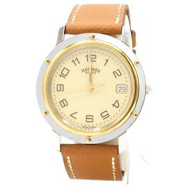Relógio Hermès "Clipper" em aço Dourado