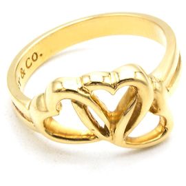 Tiffany & Co Triple Heart Ring 18k Yellow Gold Size 48 Golden