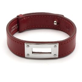 Pulsera Hermès de cuero rojo Roja