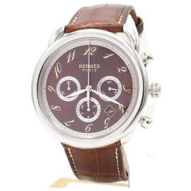 Hermès Relógio Arceau Chrono (modelo AR4.910). Marrom