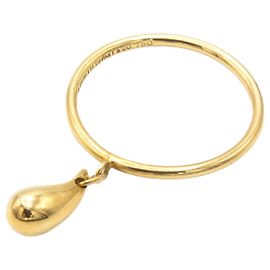 Tiffany & Co Elsa Peretti Teardrop Ring 18K Yellow Gold Size 50 Golden
