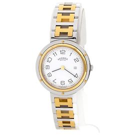 Relógio Hermès "Clipper" em aço, diâmetro de 30 mm. Dourado