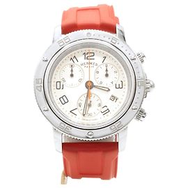 Relógio Hermès Clipper Chrono (modelo CP2.410). Prata