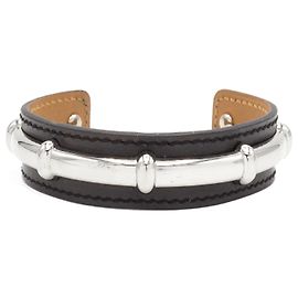 Bela pulseira Hermès Agatha Preto