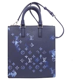 Louis Vuitton-Louis Vuitton M57843 Sac Plat Monogram Watercolor Handbag-Blue