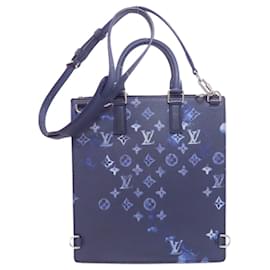 Louis Vuitton-Louis Vuitton M57843 Sac Plat Monogram Watercolor Handbag-Blue