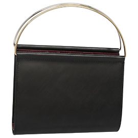 Borsa a mano Cartier Trinity Wallet in pelle nera Auth 131637V Nero