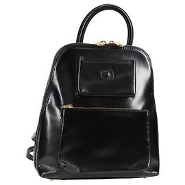 Sac à dos Gianni Versace Émail Noir Or Auth bs26902 Noir Doré
