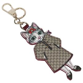 Gucci Llave Yuko Higuchi GG Supreme de PVC beige Auth 127737M Beige