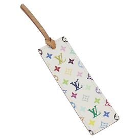 LOUIS VUITTON Monogram Multicolor Mark Page Cadu Bookmark M99196 LV Auth 128817V White