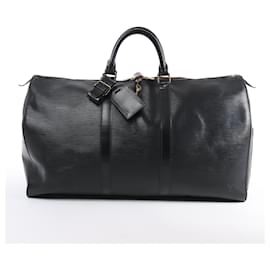Louis Vuitton-Louis Vuitton Epi Leather Keepall 50 Travel Bag in Black M42962-Black