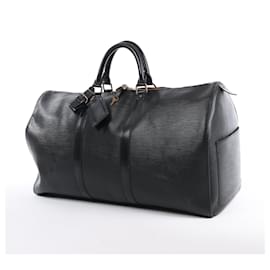 Louis Vuitton-Louis Vuitton Epi Leather Keepall 50 Travel Bag in Black M42962-Black