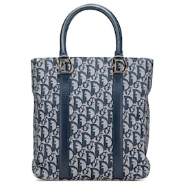 Dior-Dior Blue Diorissimo Trotter Canvas Tote-Blue