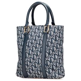 Dior-Dior Blue Diorissimo Trotter Canvas Tote-Blue