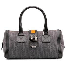 Dior-Dior Blue Diorissimo Trotter Denim Flight Boston Bag-Blue,Navy blue